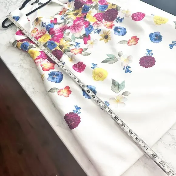 Boston Proper Garden Of Eve Print Square-Neck Scuba Sheath Dress Women’s Size 14 - Picture 13 of 16